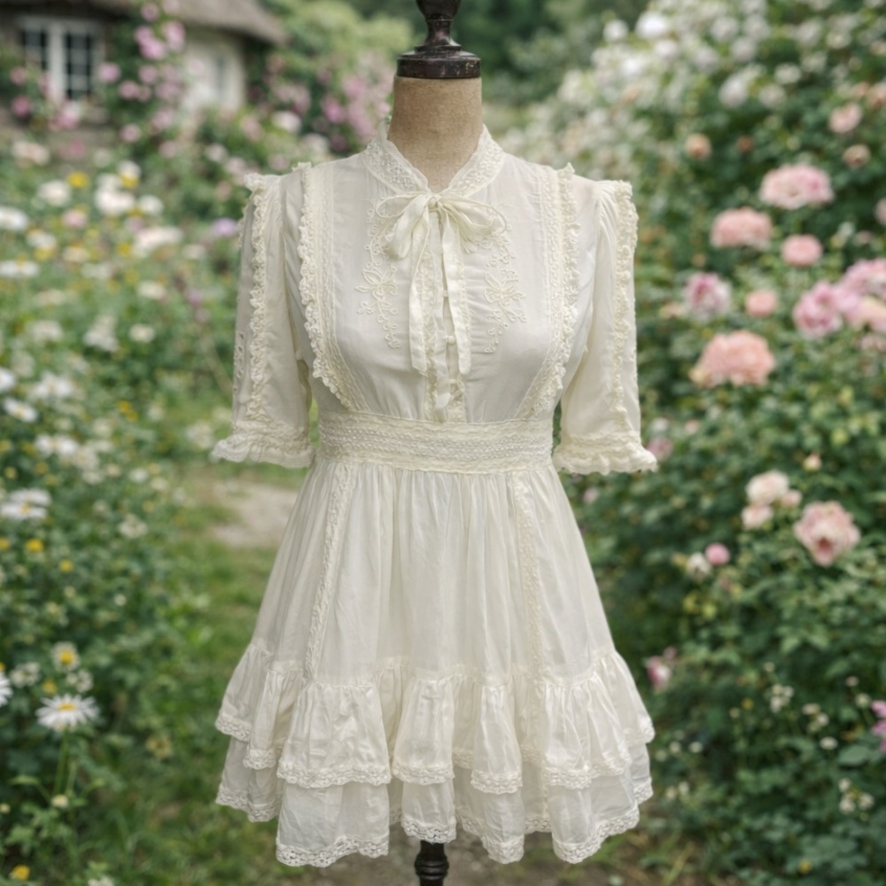 Sunday Best “Tauriel” White Ruffled Tiered Mini Dress
